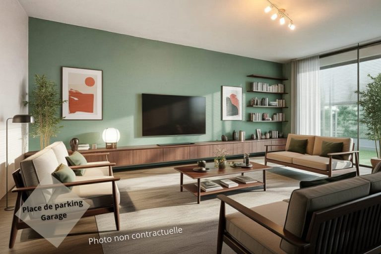 Dernier étage lumineux de 62 m² – balcon, garage & place de parking privé